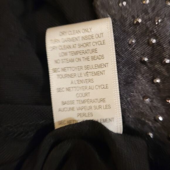 Rebecca Taylor Charcoal Studded Bodycon Party Dress XS Glam Witchy Quietlux - Picture 12 of 13